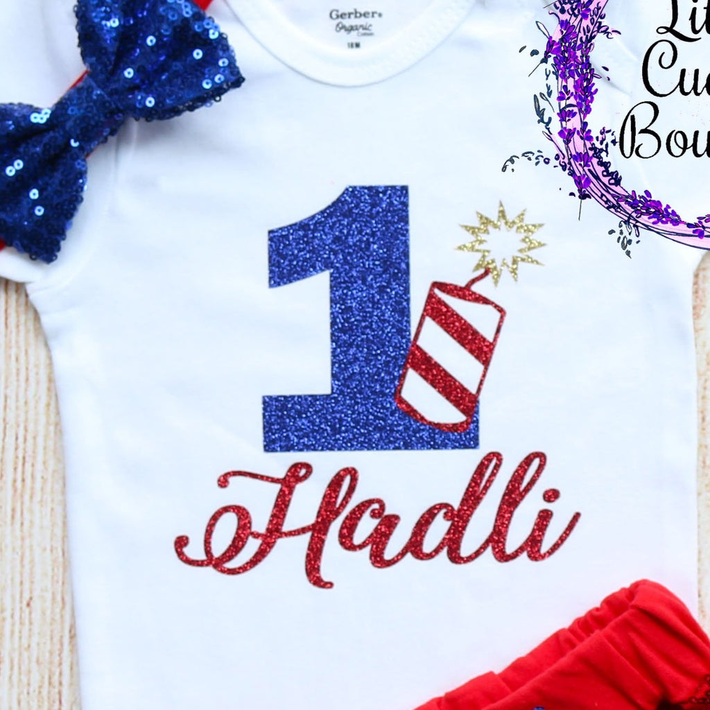 Personalized Fourth Of July Birthday Shorts Outfit
