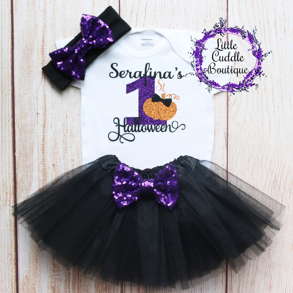 Personalized First Halloween Tutu Outfit