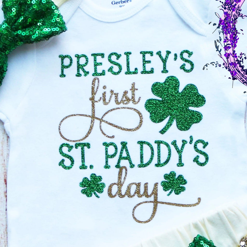 Personalized First St. Patrick's Day Shorts Outfit