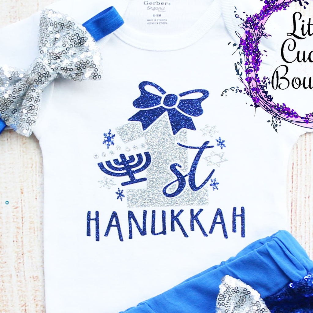 First Hanukkah Baby Shorts Outfit