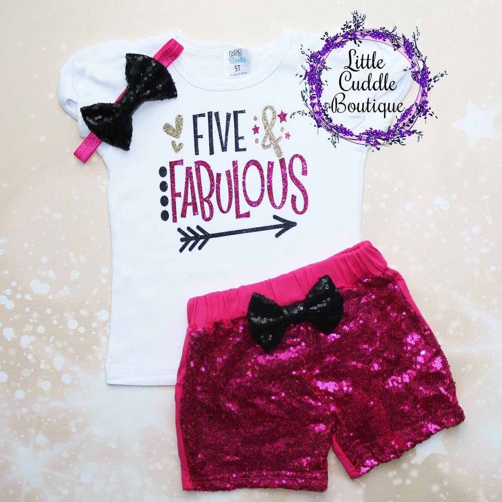 Five & Fabulous Birthday Shorts Outfit