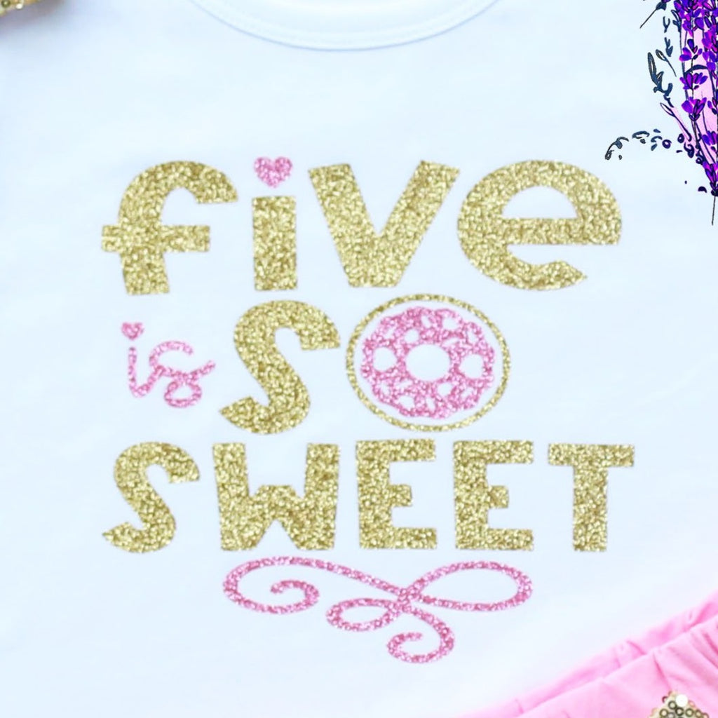 Five Is So Sweet Donut 5th Birthday Shorts Outfit