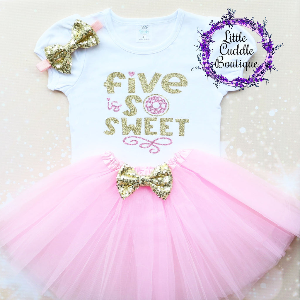 Five Is So Sweet Donut 5th Birthday Tutu Outfit