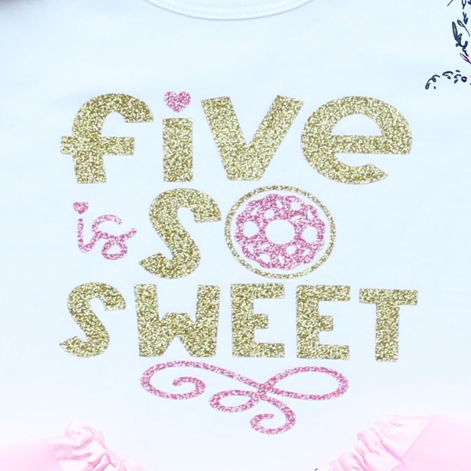 Five Is So Sweet Donut 5th Birthday Tutu Outfit