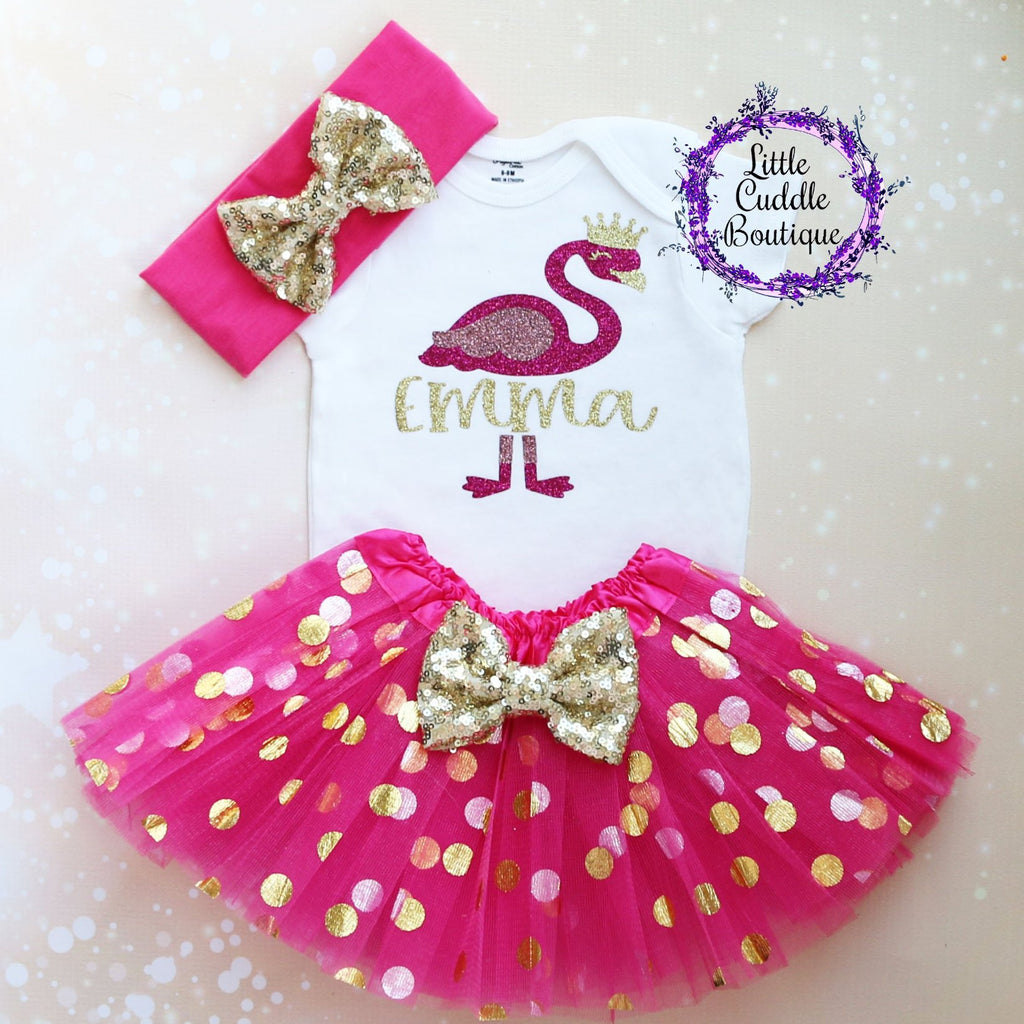 Personalized Flamingo Tutu Outfit