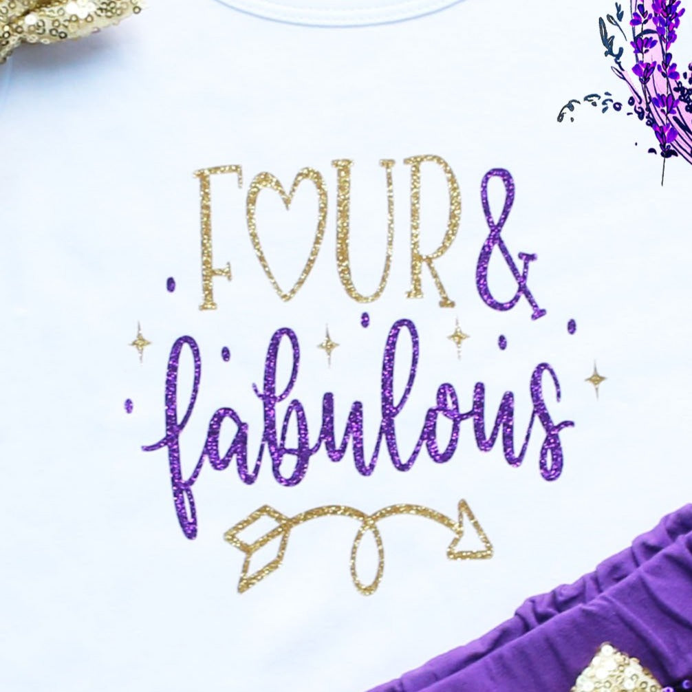 Four & Fabulous Birthday Shorts Outfit
