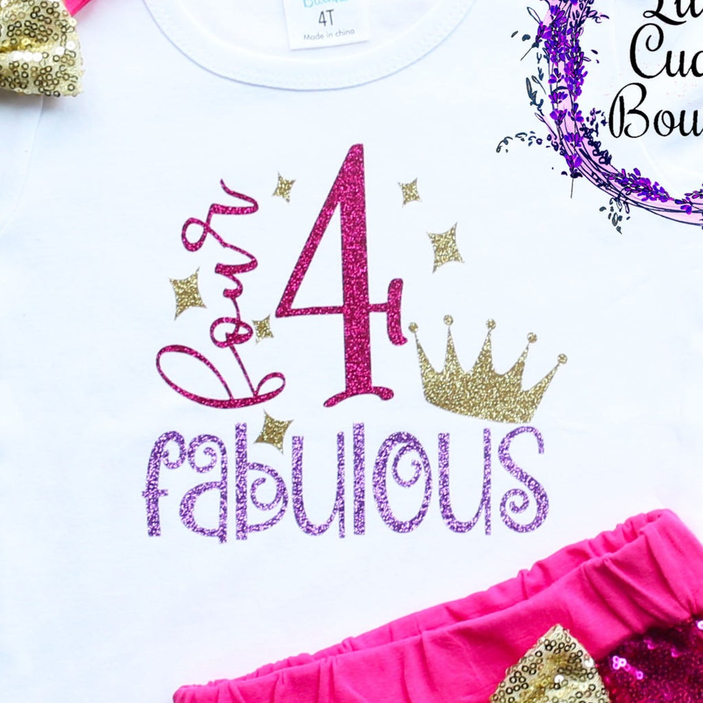 Four Fabulous 4th Birthday Shorts Outfit