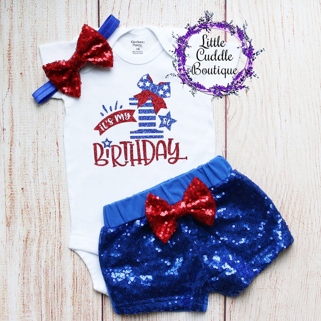 Fourth Of July First Birthday Shorts Outfit