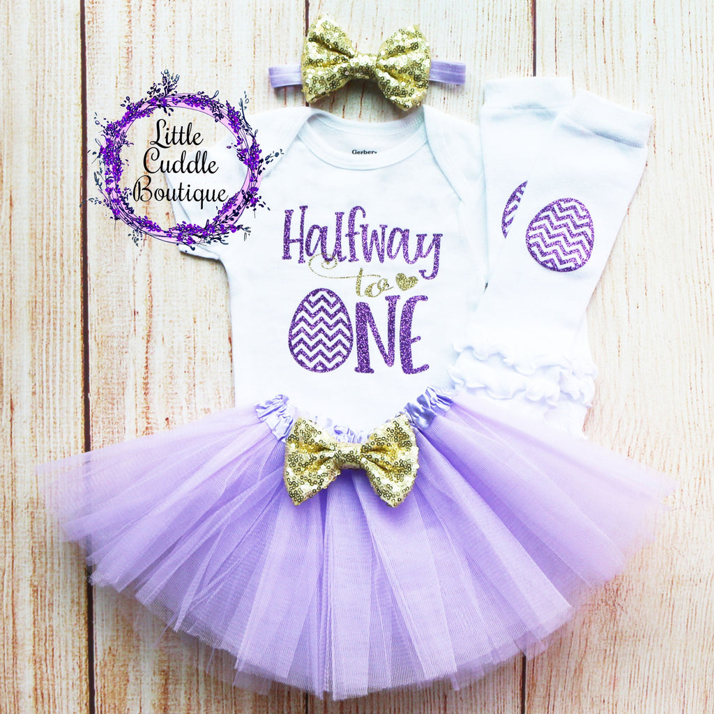 Halfway To One Easter Baby Tutu Outfit