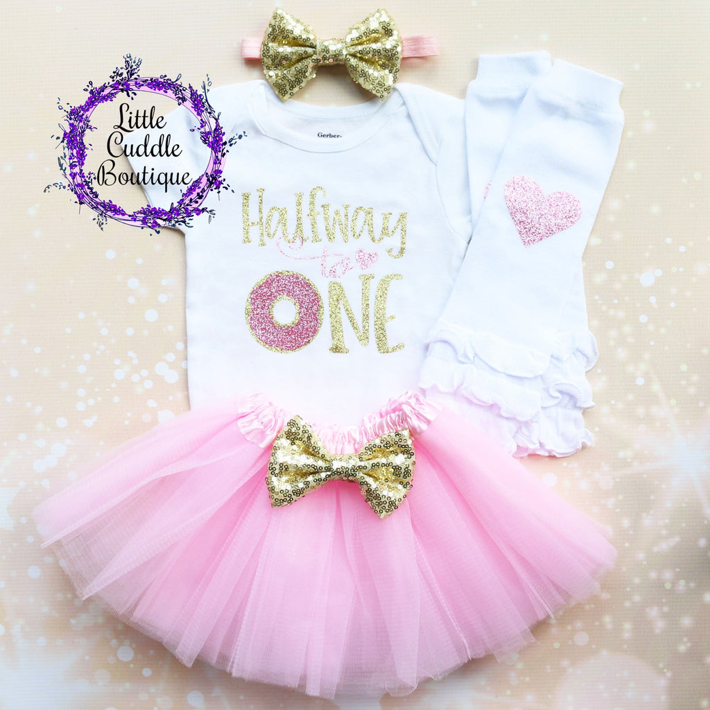 Halfway To One Donut Baby Tutu Outfit