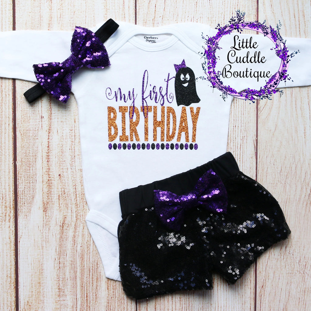 My First Birthday Halloween Shorts Outfit