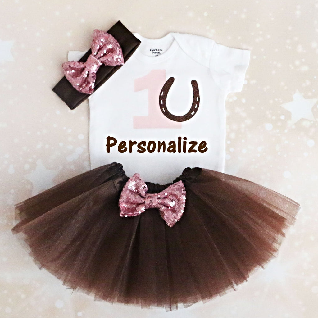 Personalized Horseshoe First Birthday Tutu Outfit