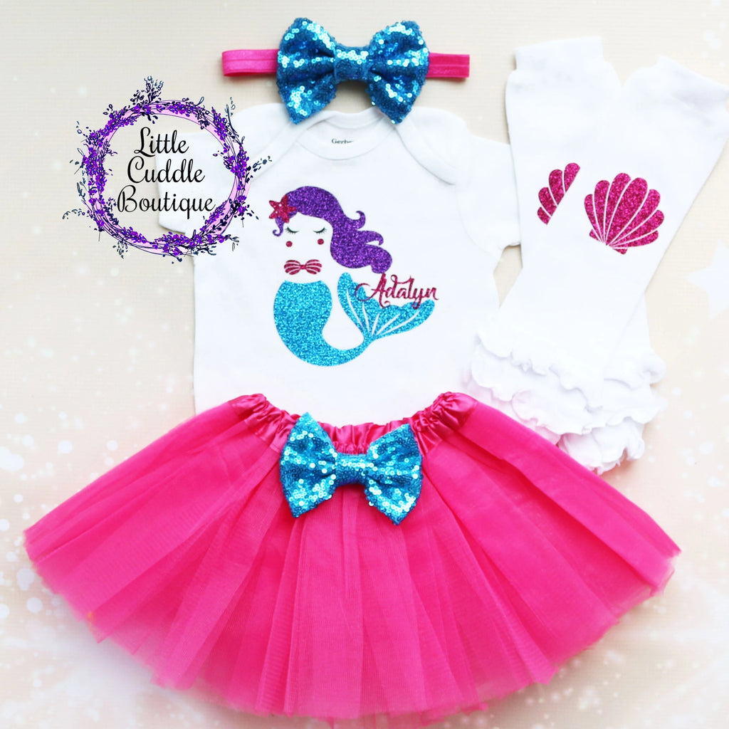 Personalized Mermaid Birthday Tutu Outfit