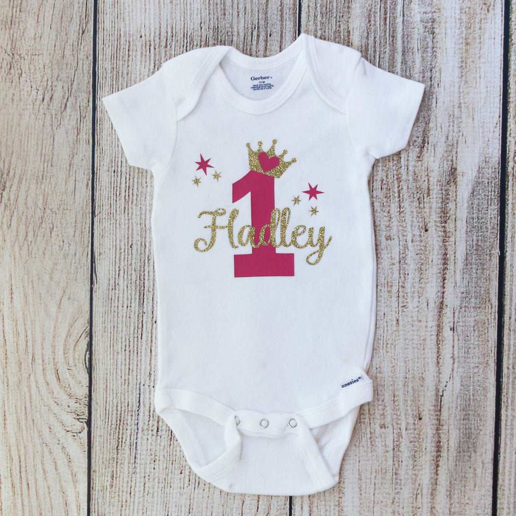 Personalized Princess First Birthday Shorts Outfit