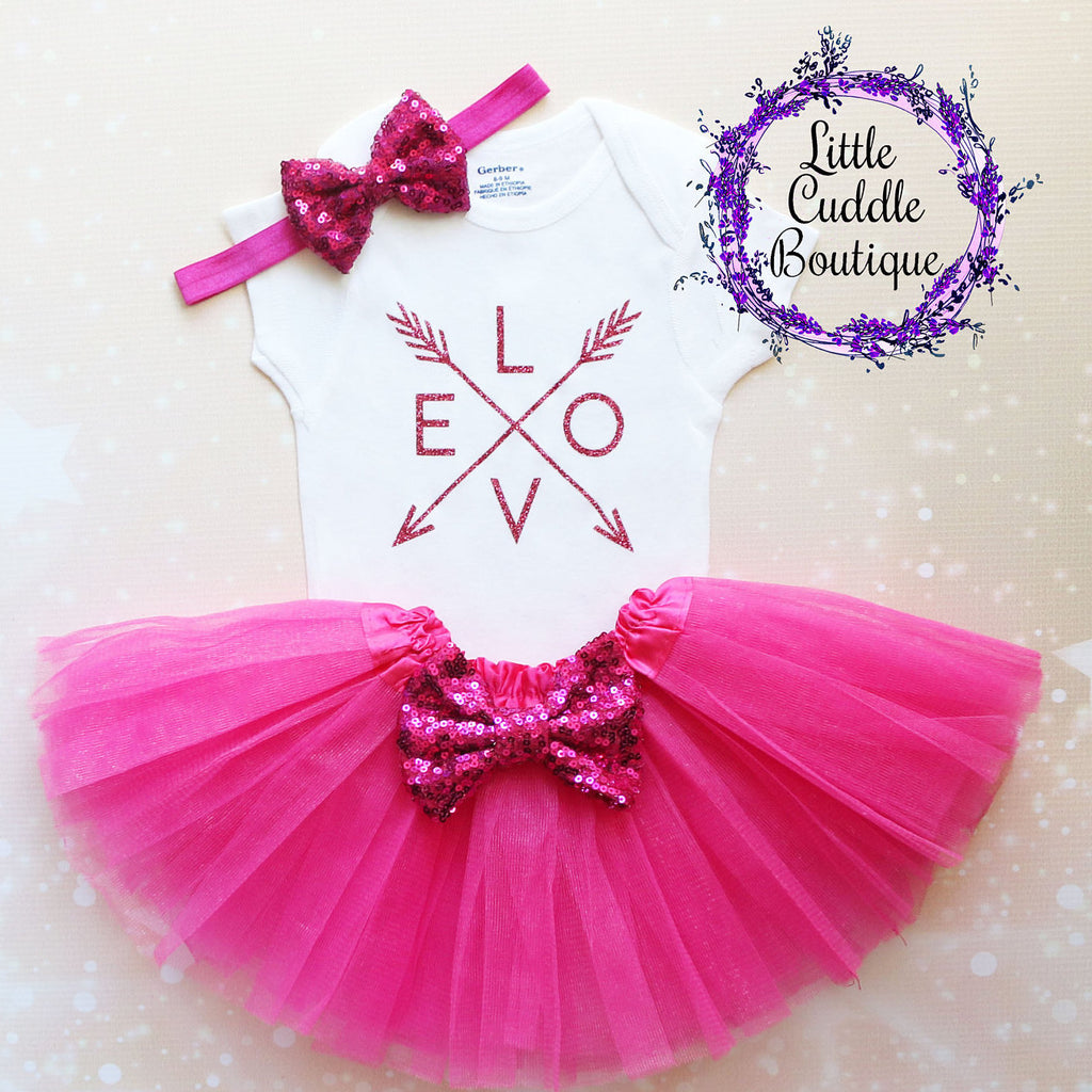 Pink Love Baby Tutu Outfit