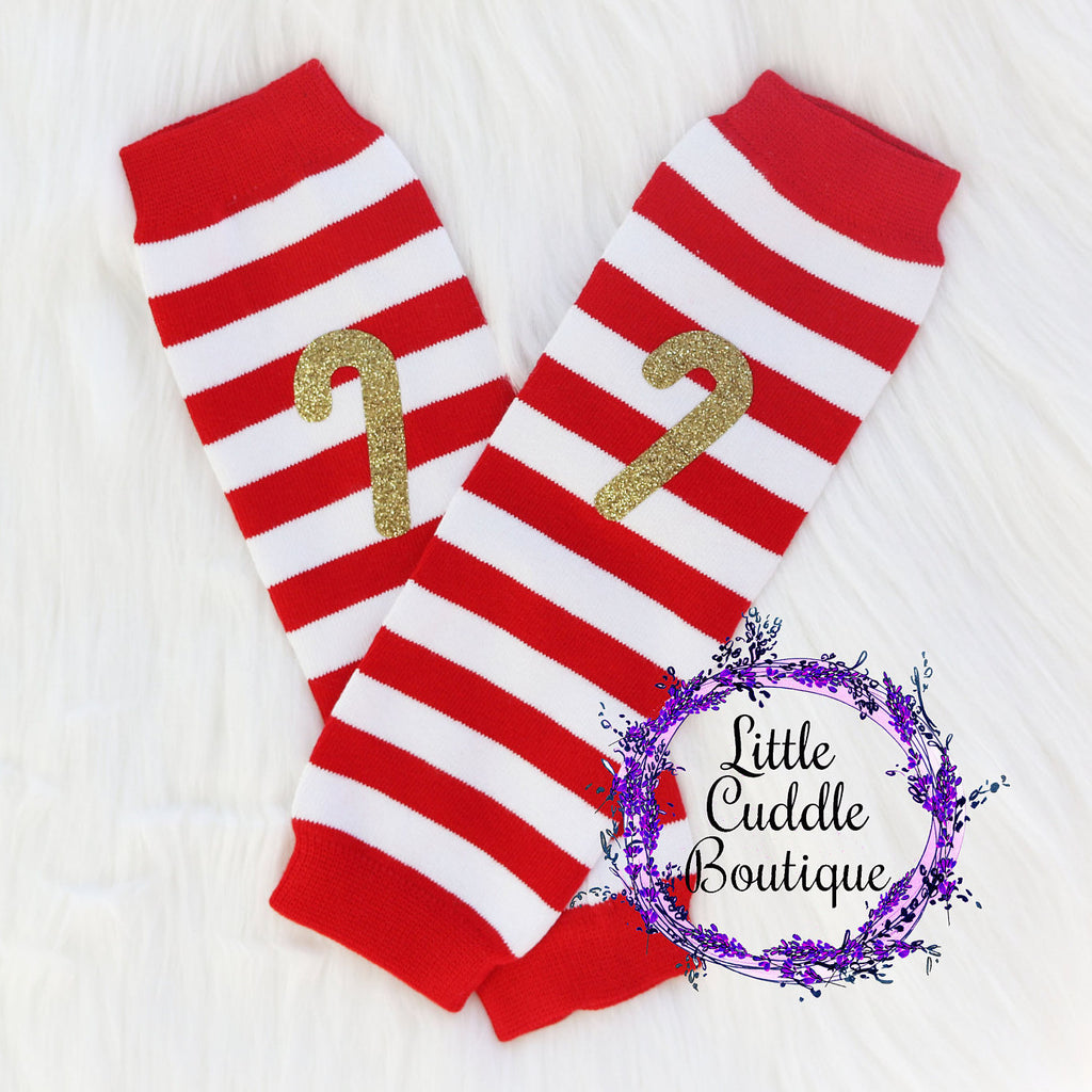 Candy Cane Christmas Baby Leg Warmers