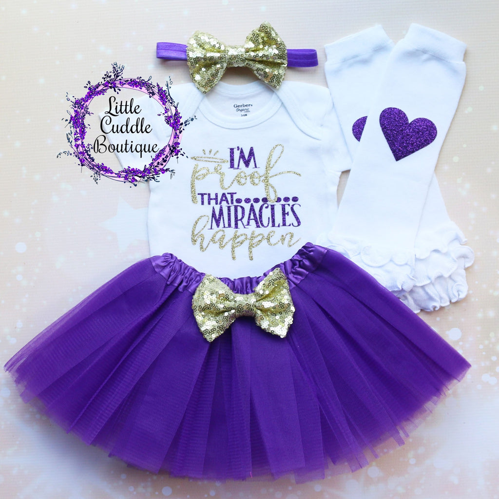 I'm Proof That Miracles Happen Baby Tutu Outfit