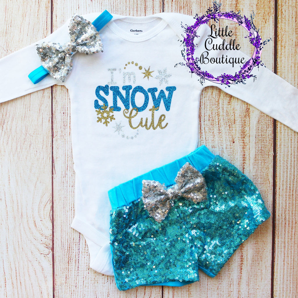 I'm Snow Cute Holiday Baby Shorts Outfit