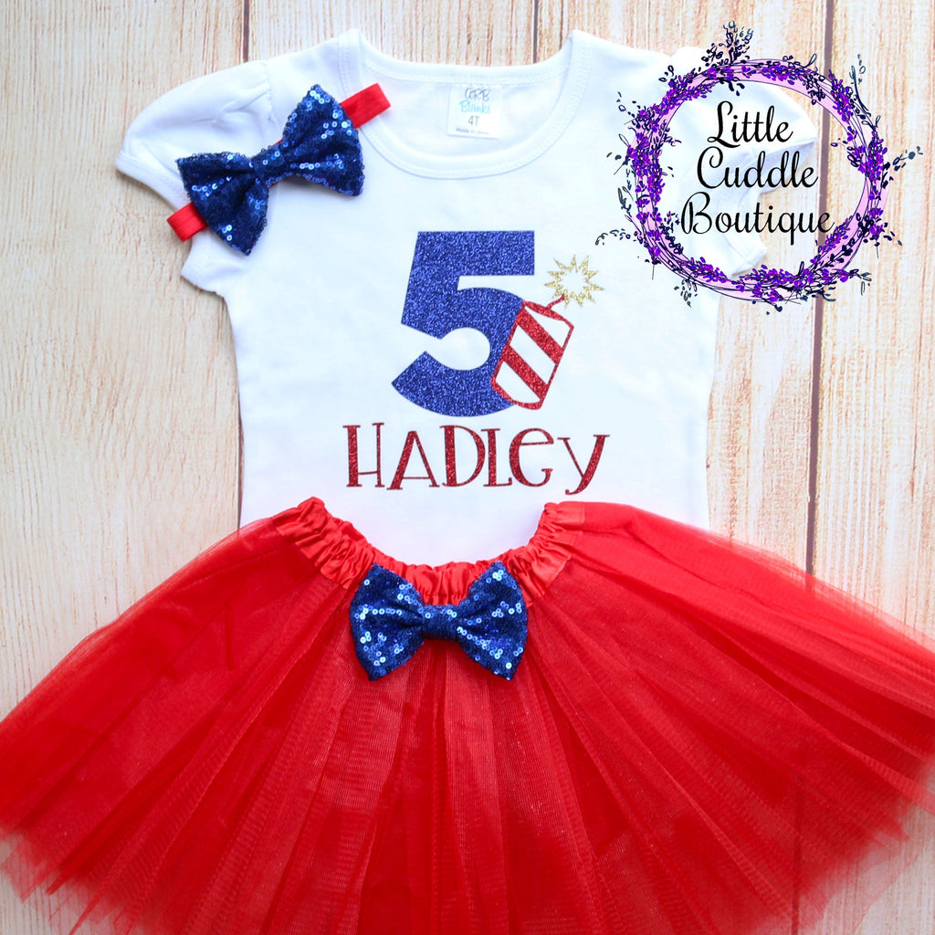 Personalized Kids 4th of July Birthday Tutu Outfit
