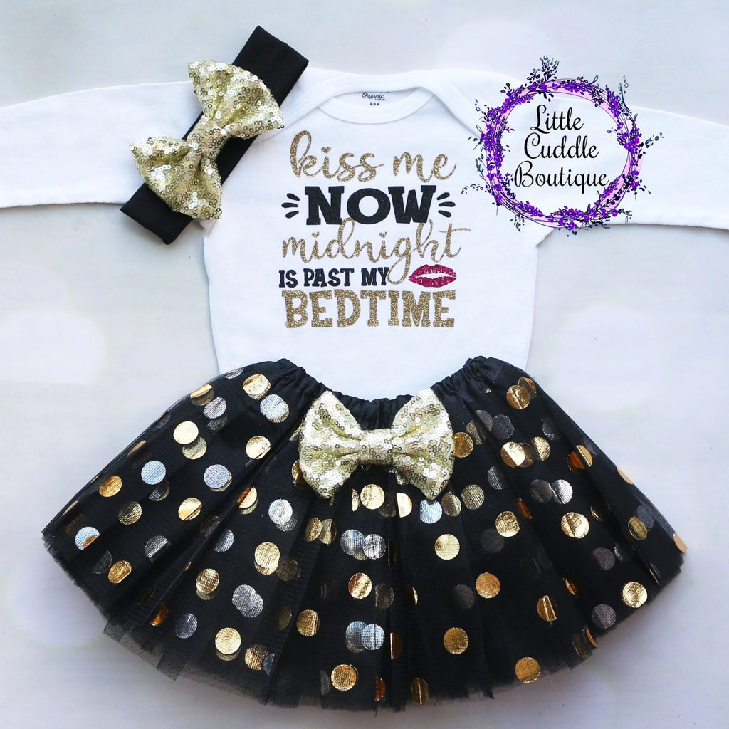 Kiss Me Now Midnight Is Past My Bedtime Tutu Outfit