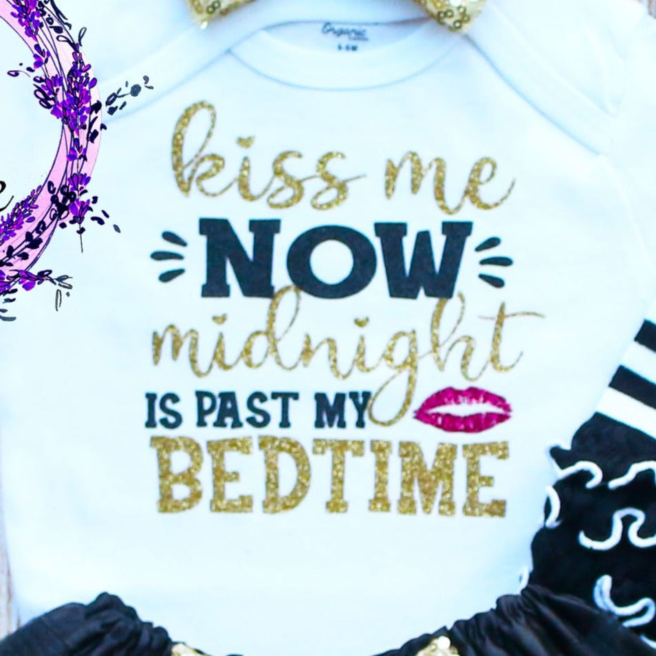 Kiss Me Now Midnight Is Past My Bedtime Baby Tutu Outfit