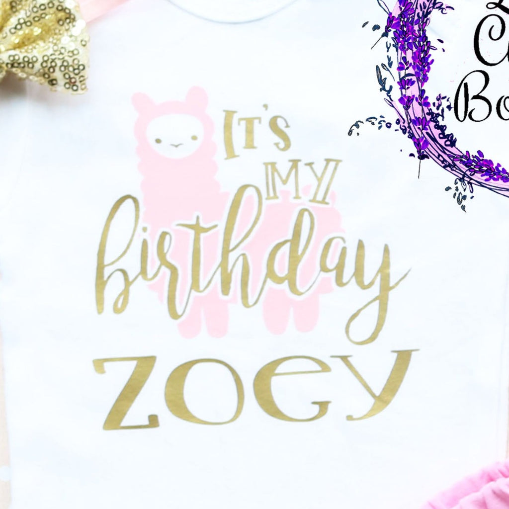 Personalized Llama First Birthday Shorts Outfit