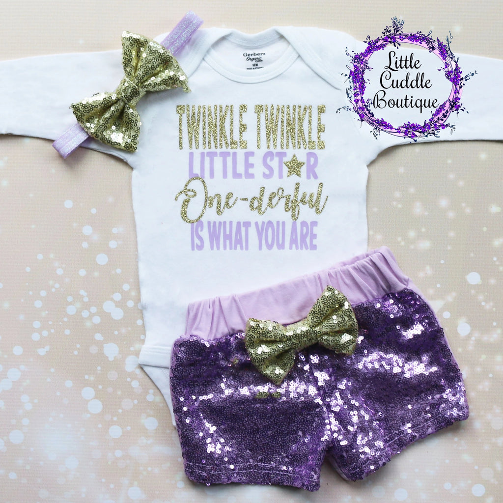 Twinkle Twinkle First Birthday Shorts Outfit