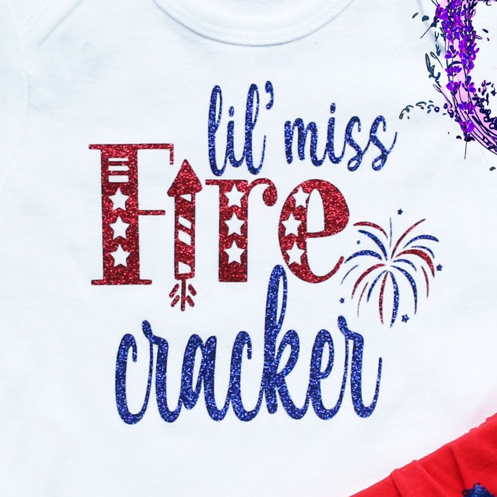 Little Miss Firecracker Fourth of July Outfit