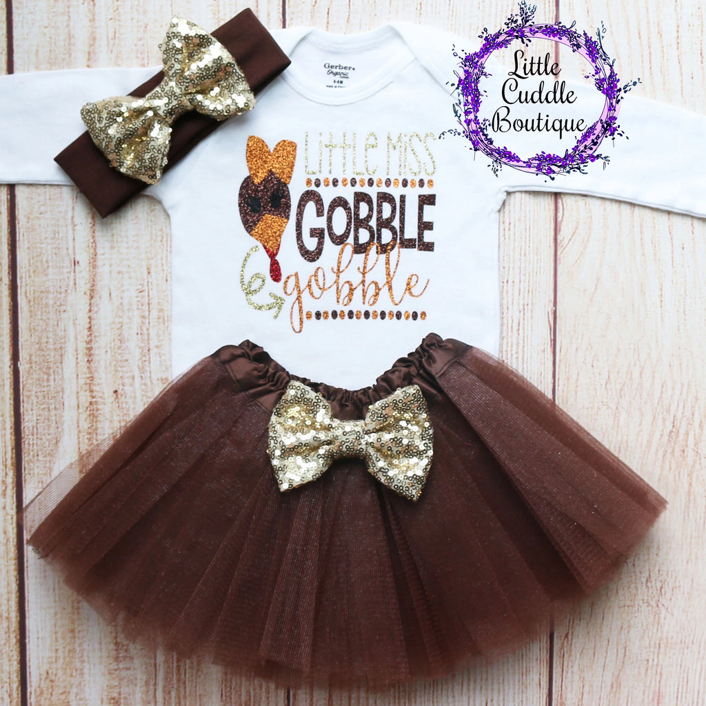 Little Miss Gobble Gobble Baby Tutu Outfit
