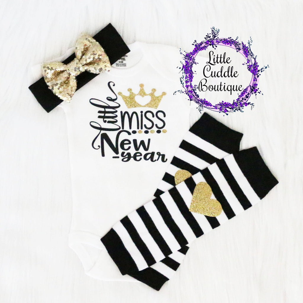 Little Miss New Year Baby Girl Leggings Outfit
