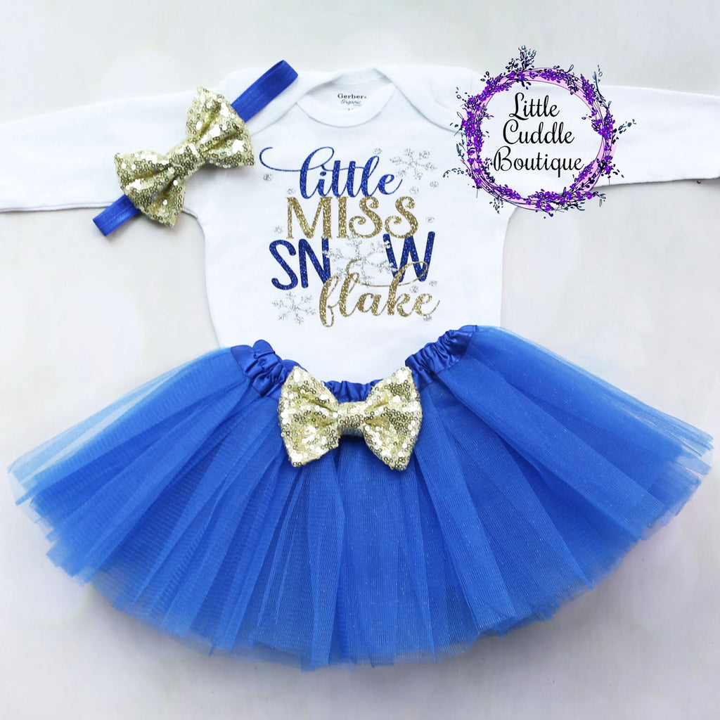 Little Miss Snowflake Christmas Baby Tutu Outfit