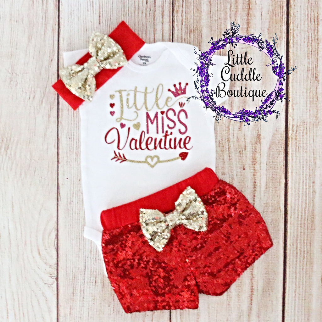 Little Miss Valentine Shorts Outfit