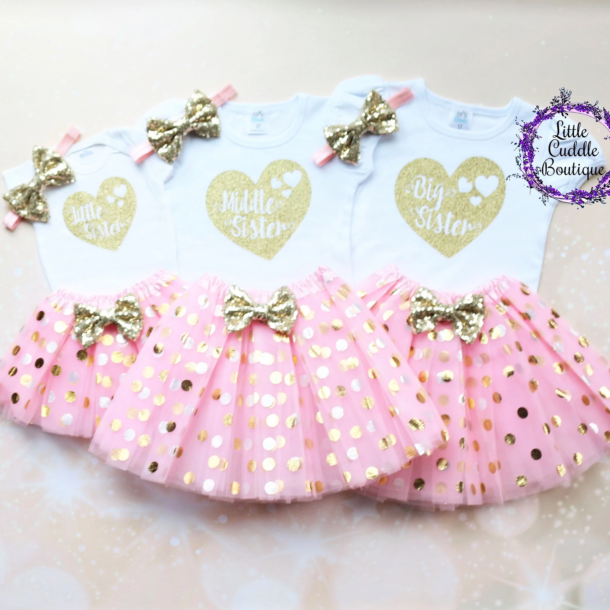 Big Sister Middle Sister Little Sister Tutu Outfits-Little Cuddle Boutique Middle Sis 3 Piece Set / 2T Big Sister Middle Sister Little Sister Tutu Outfits-Little Cuddle Boutique Middle Sis 3 Piece Set / 2T