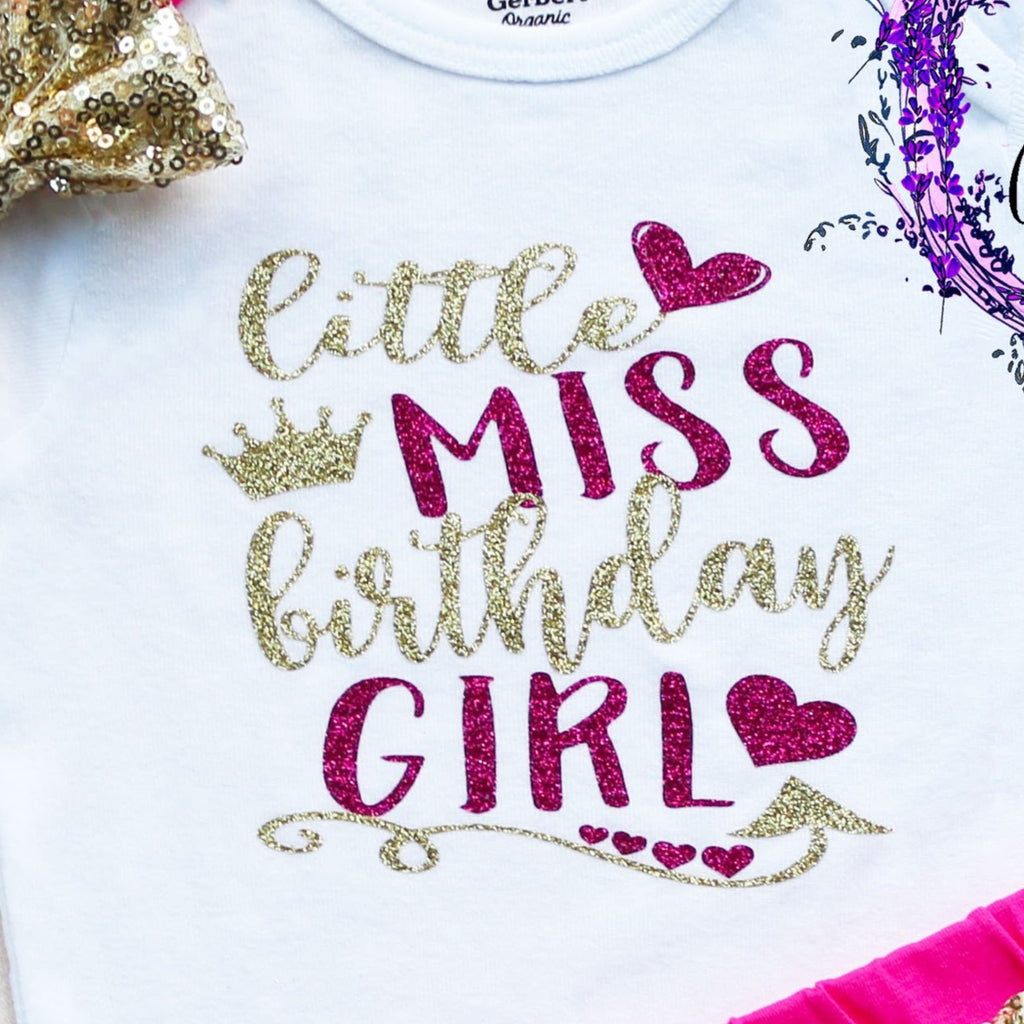 Little Miss Birthday Girl Baby Shorts Outfit
