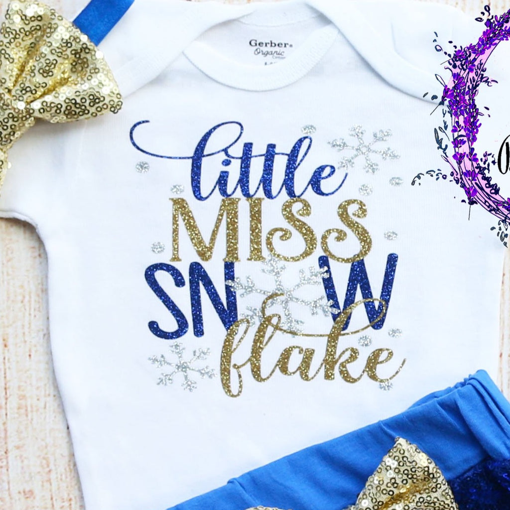 Little Miss Snowflake Christmas Baby Outfit
