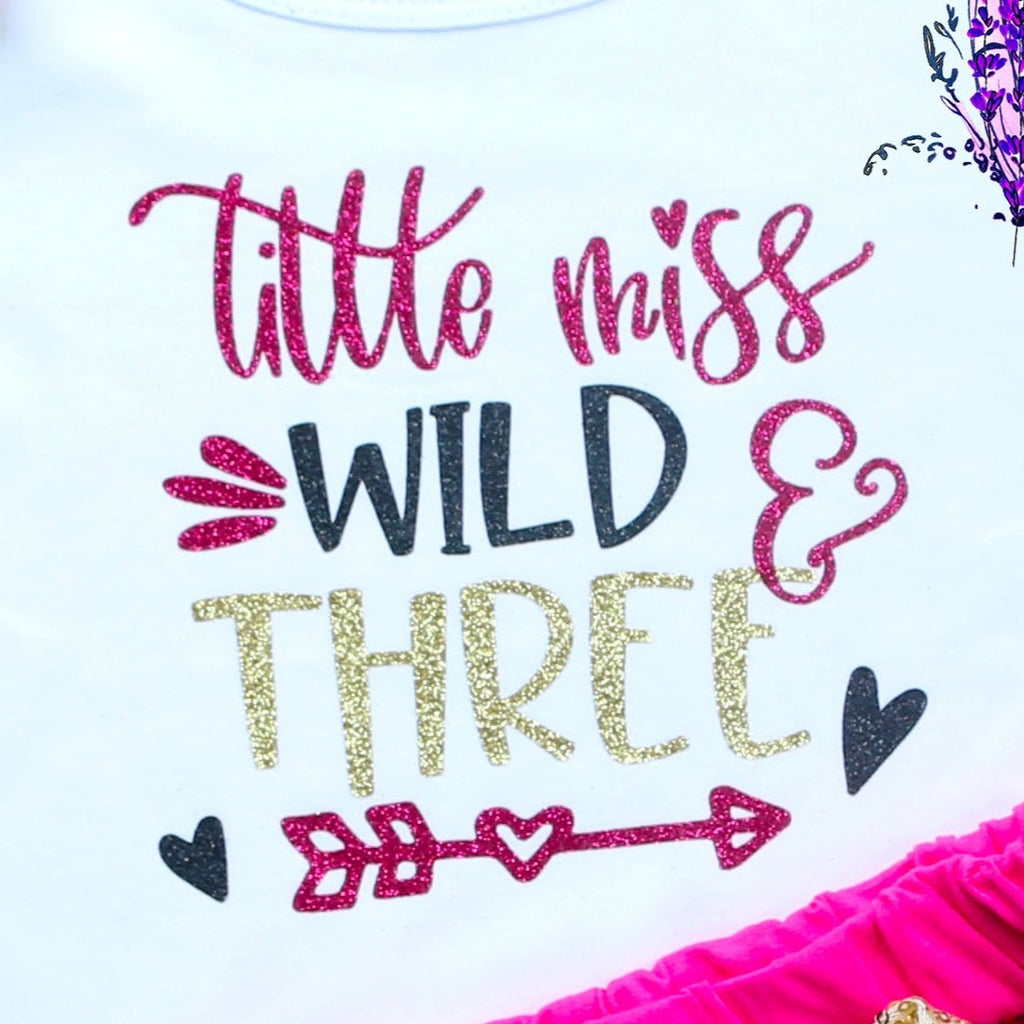 Little Miss Wild And Three Birthday Shorts Outfit