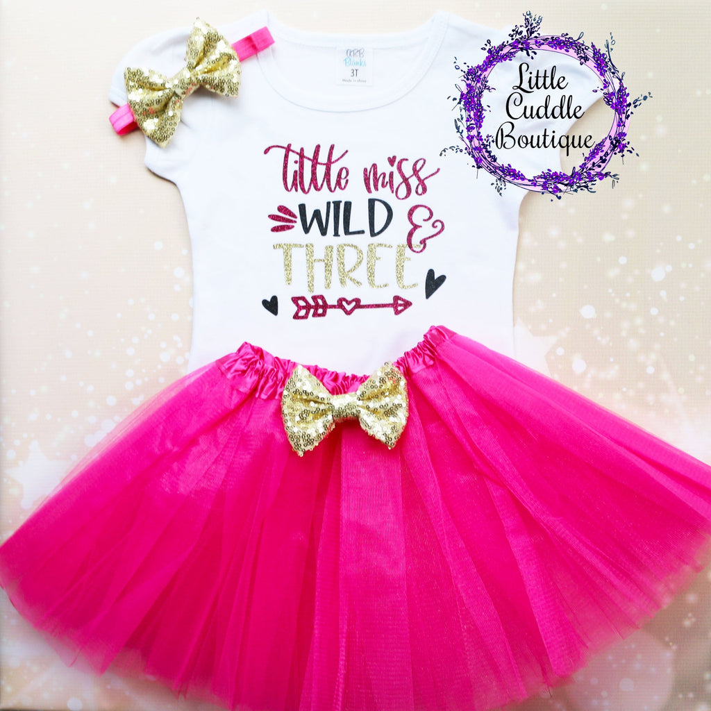 Little Miss Wild And Three Birthday Tutu Outfit