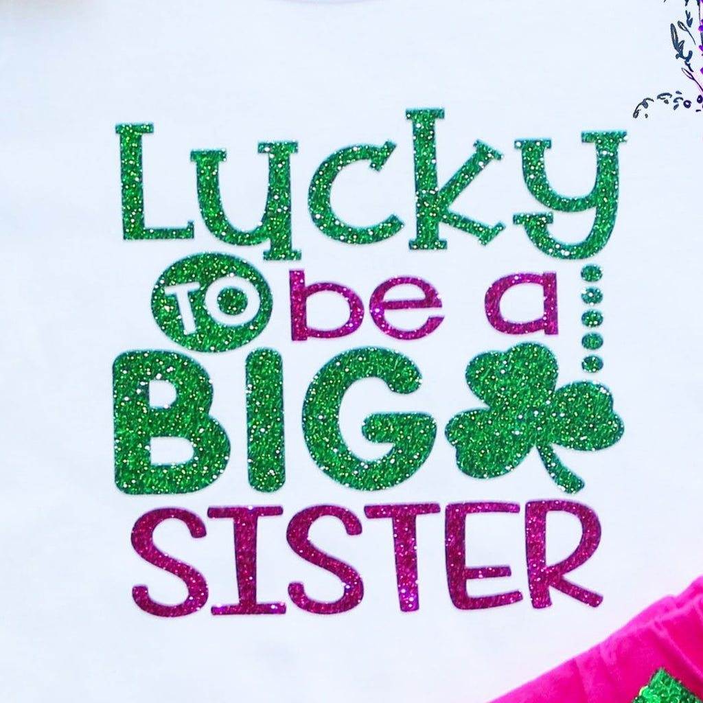 Lucky To Be A Big Sister St. Patrick's Shorts Outfit