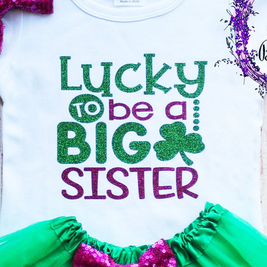 Lucky To Be A Big Sister St. Patrick's Day Tutu Outfit