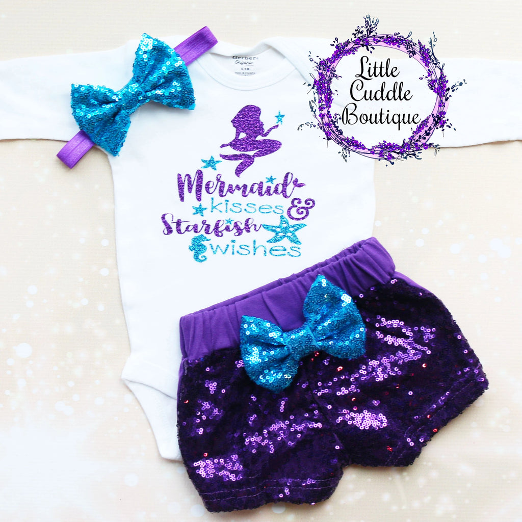 Mermaid Kisses And Starfish Wishes Shorts Outfit