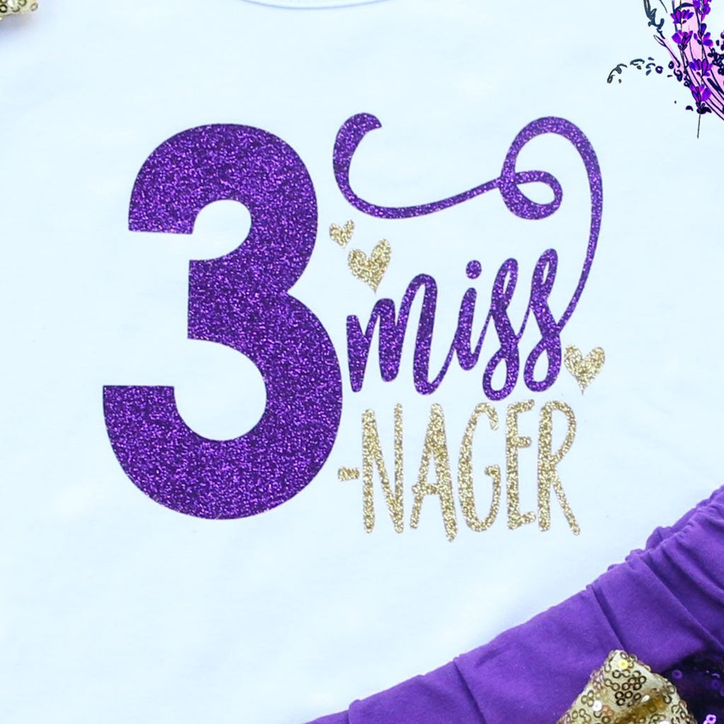 Miss 3-Nager Third Birthday Shorts Outfit