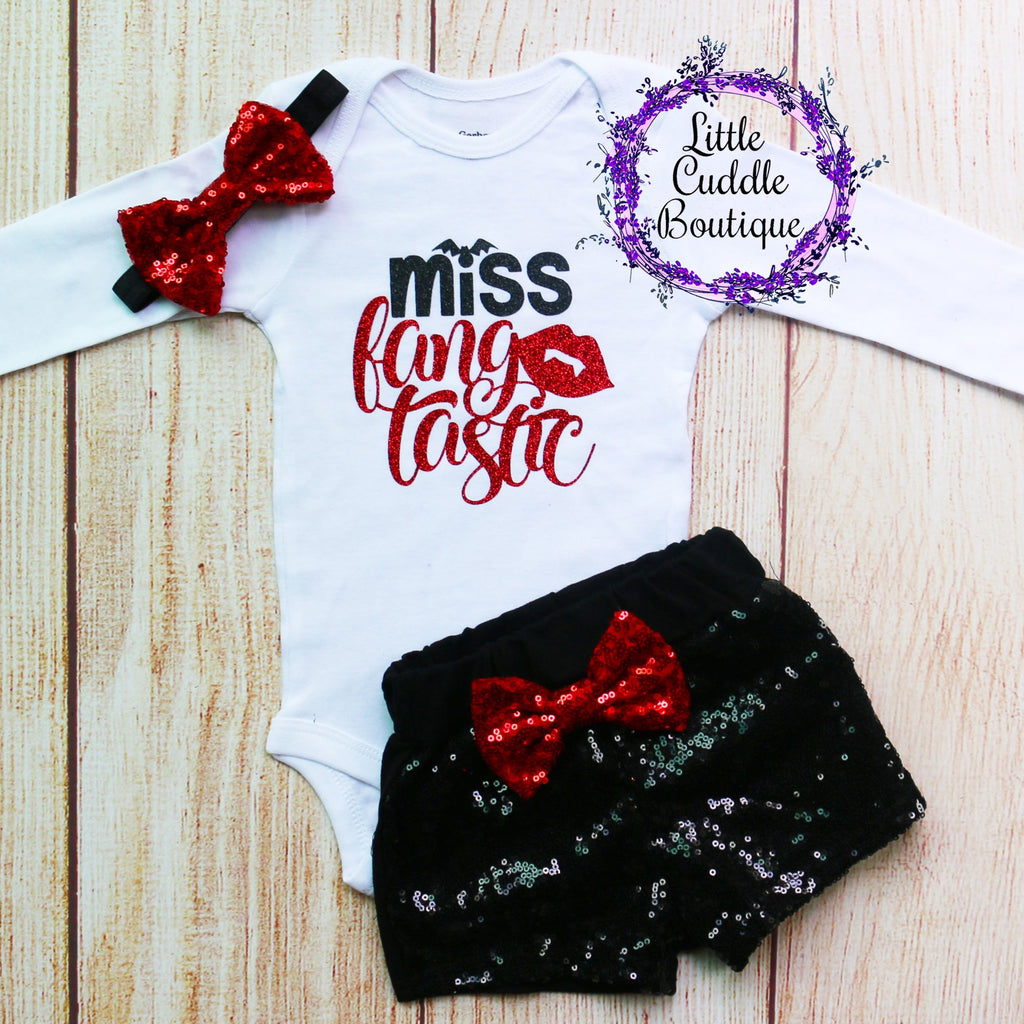 Miss Fangtastic Baby Shorts Outfit
