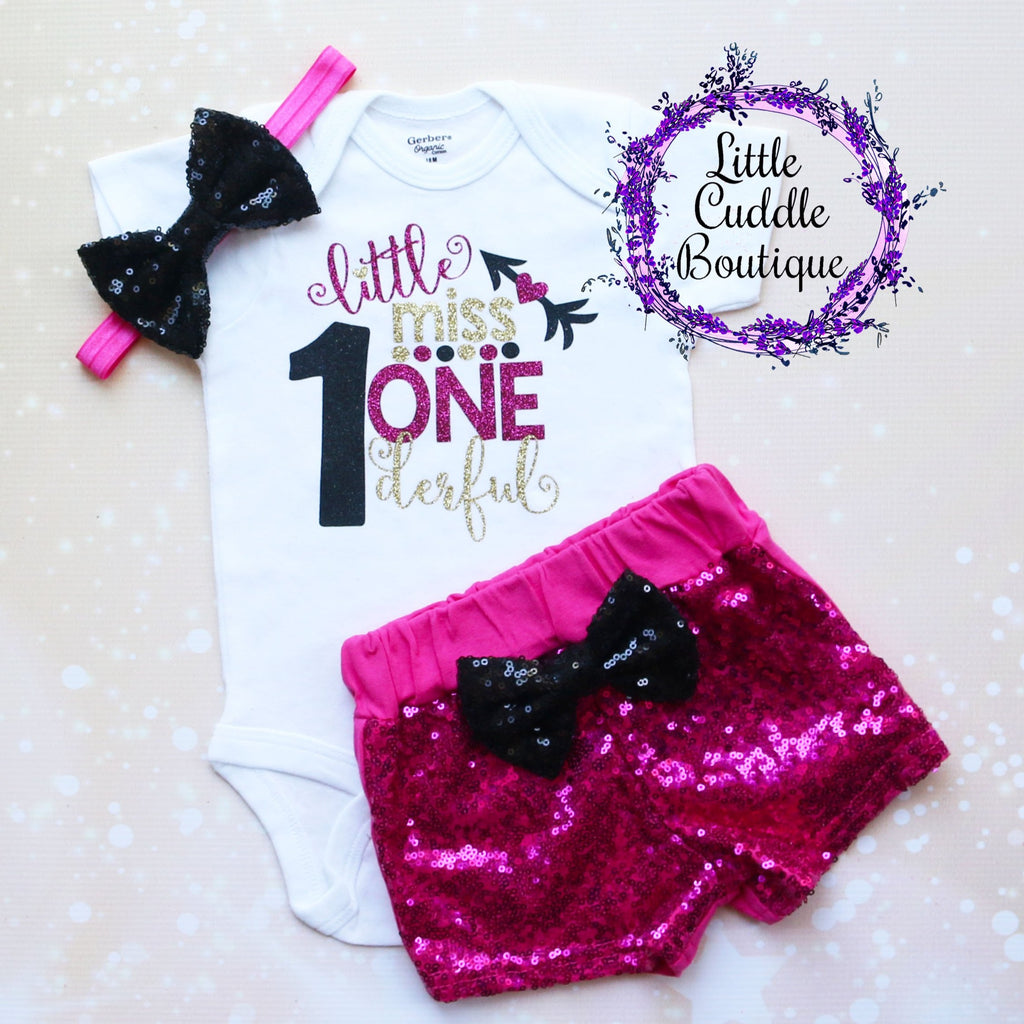 Little Miss Onederful Baby Shorts Outfit