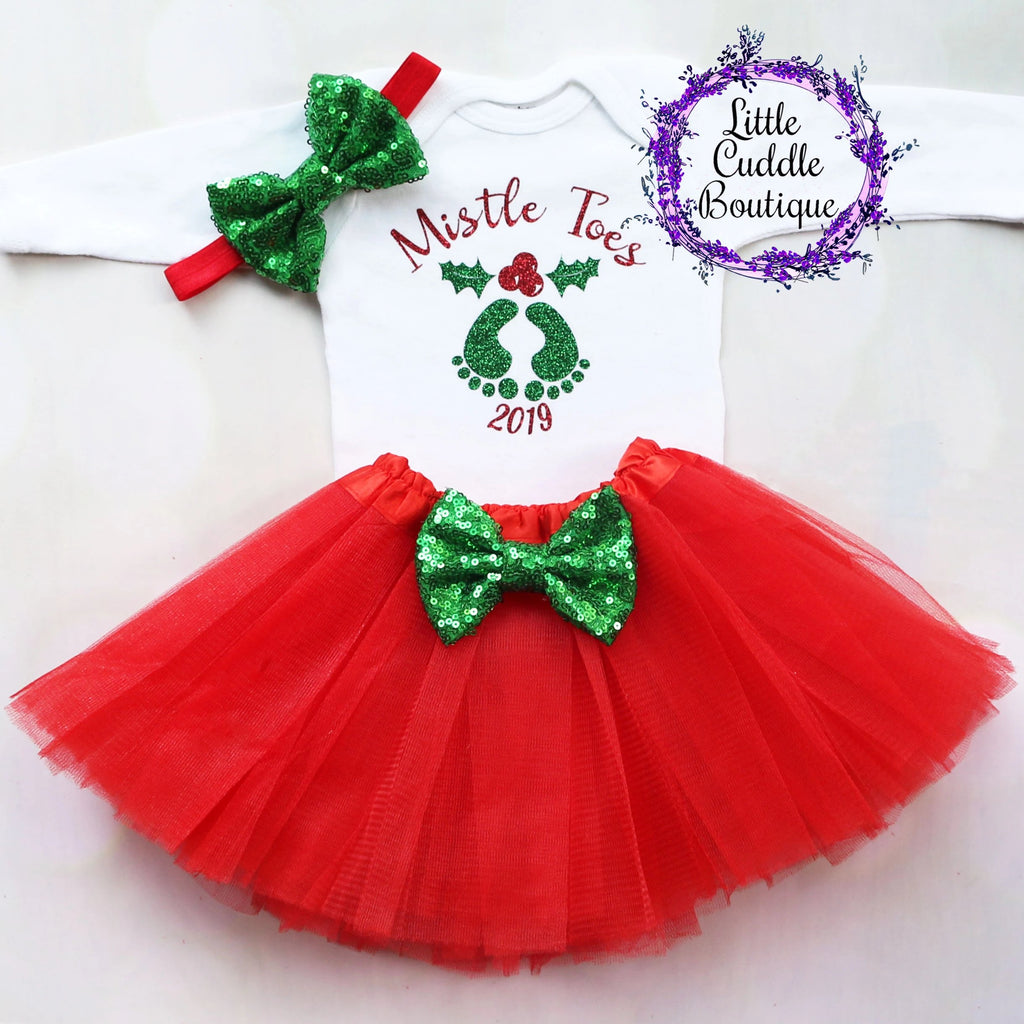 Mistle Toes Christmas Baby Tutu Outfit