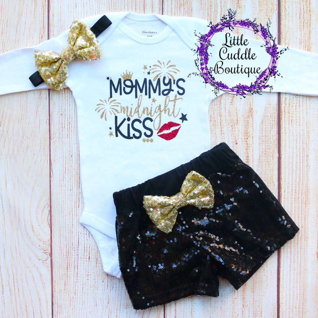 Mommy's Midnight Kiss Baby Shorts Outfit