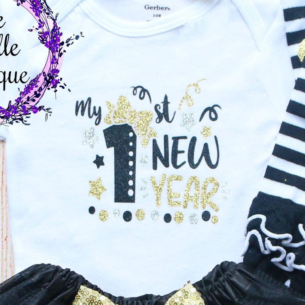 My First New Year's Baby Tutu Outfit