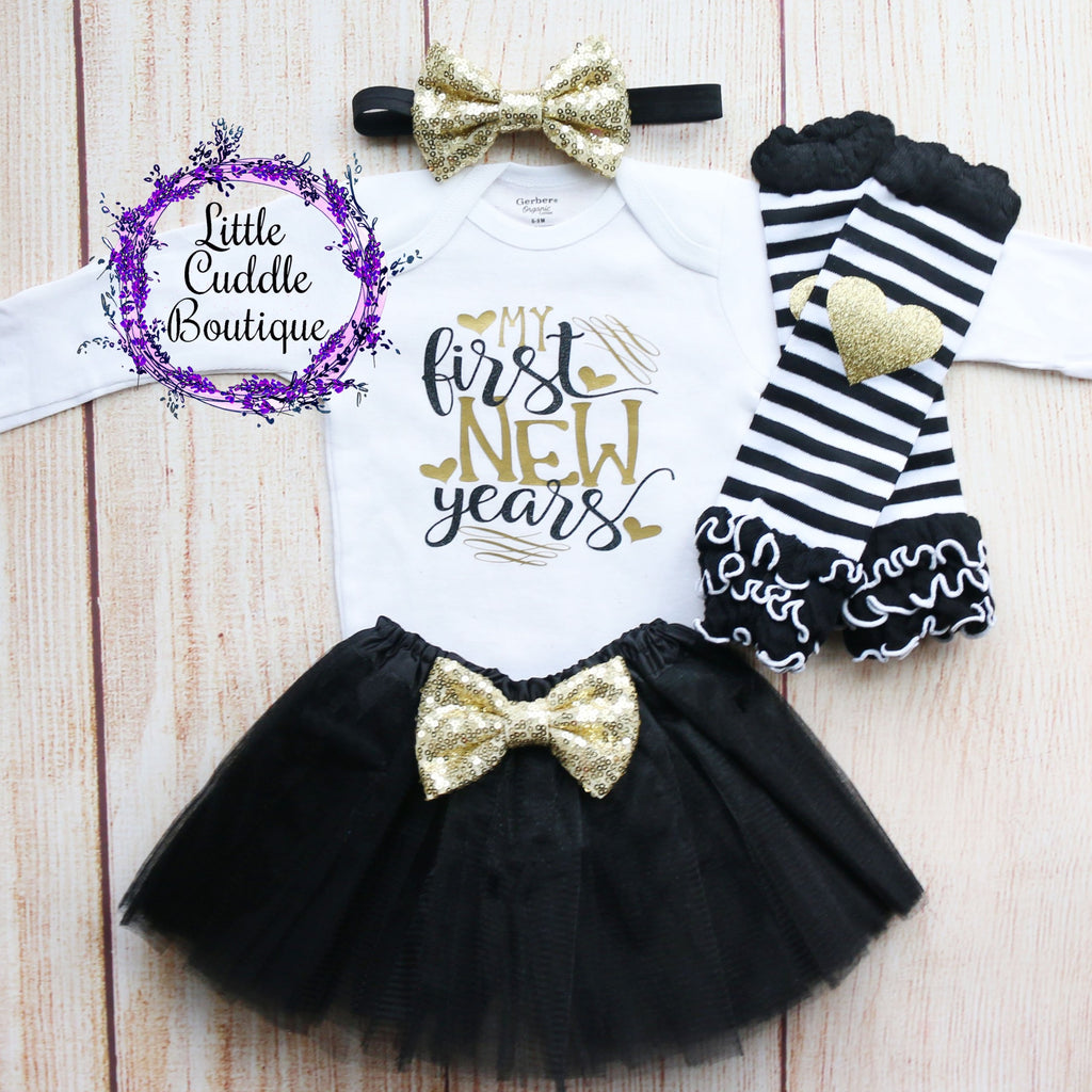 My First New Years Baby Tutu Outfit