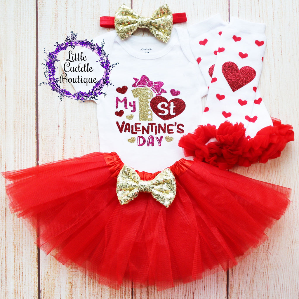 My 1st Valentine's Day Baby Tutu Outfit