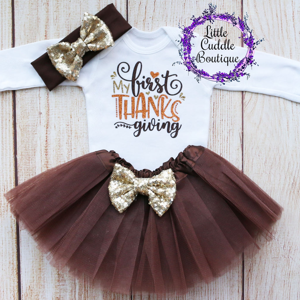 My First Thanksgiving Baby Tutu Outfit