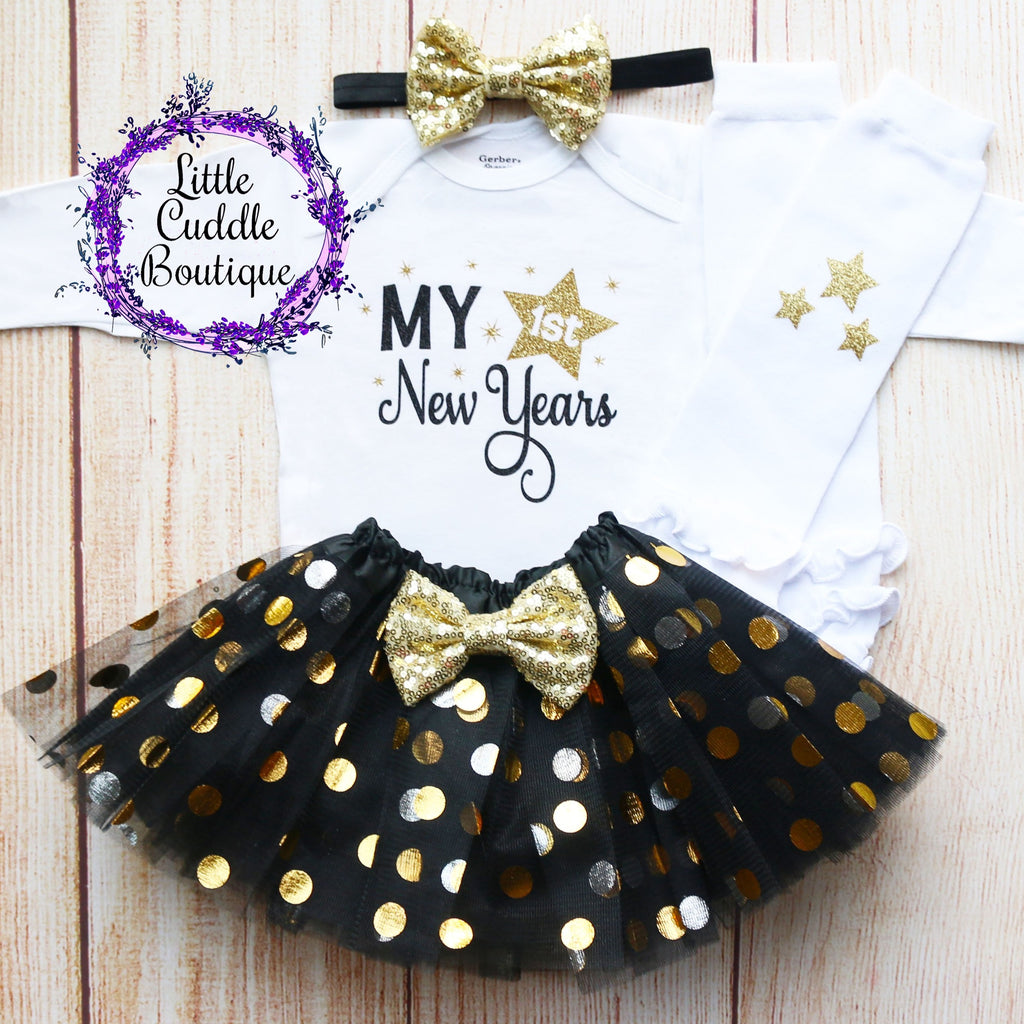My First New Year's Baby Tutu Outfit